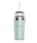 NINJA SLUSHI INSULATED BUBBLE CUP WITH LID & STRAW – SEA GLASS - Like New