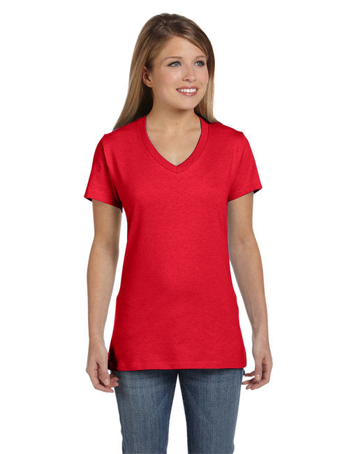 S04V Hanes Ladies' Perfect-T V-Neck T-Shirt New