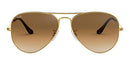 RAY BAN RAY-BAN RB3025 CLASSIC AVIATOR SUNGLASSES - GOLD/CLEAR GRADIENT BROWN - Like New
