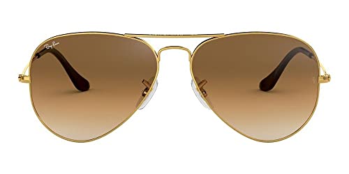 RAY BAN RAY-BAN RB3025 CLASSIC AVIATOR SUNGLASSES - GOLD/CLEAR GRADIENT BROWN - Like New