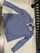 OBLA GOLF QUARTER ZIP PULLOVER FLEECE MOCK NECK SIZE LARGE - DUSTY BLUE MELANGE - Brand New