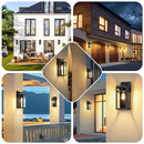 VERRON OUTDOOR WALL LANTERNS EXTERIOR WATERPROOF WALL LIGHT 2 PACK - BLACK - Like New