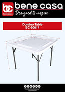 BENECASA BLOW MOLD DOMINO GAME TABLE - WHITE - Like New