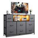 WLIVE TV STAND FOR 45, 50, 55 INCH TV, LED LIGHTS & CHARGING STATION - DARK GRAY - Like New