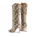 SCHUTZ MARYANA BOOT - SNAKE EMBOSSED LEATHER - SIZE: WOMEN 7B - NATURAL - Brand New