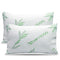 2 Pack Queen Size Bamboo Pillow Cooling Shredded Memory Foam Pack - WHITE - Like New