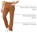 AMAZON ESSENTIALS MEN'S ATHLETIC-FIT STRETCH - SIZE: MEN 35WX30L - DARK KHAKI - Brand New