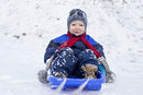 Snow Sled Kids Toboggan with Brakes & Anti-Slip Foot Panels - B07YFY2FPB - Blue - Brand New