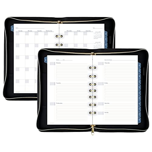 AT-A-GLANCE FAUX LEATHER FASHION STARTER SET UNDATED 7-RING DR1113-040 - CREAM - Brand New