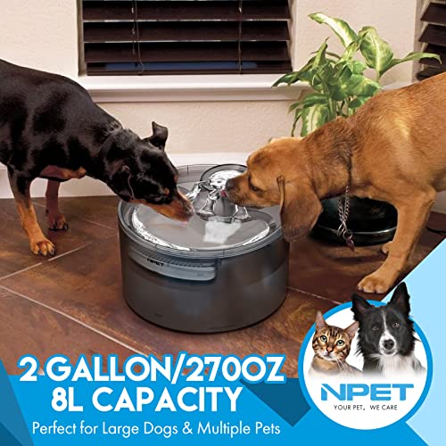 NPET DF30 DOG WATER FOUNTAIN 2 GALLON/270OZ/8L LARGE AUTOMATIC DOG WATER BOWL Like New