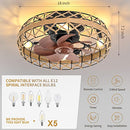 Caged Ceiling Fans With Light 18" Hemp rope Bladeless Low Profile Ceiling Fan - Brand New
