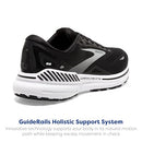 1203811B004 BROOKS WOMEN ADRENALINE GTS 23 SUPPORTIVE BLACK/WHITE/SILVER SIZE 9 - Like New