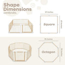 Comfy Cubs Baby Playpen & Baby Gate Toddler Foldable CC-352-LWW - Natural Wood - Like New