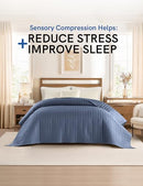 YnM King Size Cooling Weighted Blanket for Adults (88x104, 25 Pounds, Blue Grey) - Like New