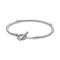 PANDORA PANDORA MOMENTS T-BAR 17CM SNAKE CHAIN 925 STERLING SILVER BRACELET - Like New