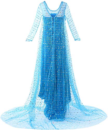 JERRIS APPAREL JERRISAPPAREL GIRLS PRINCESS COSTUME BIRTHDAY PARTY - SIZE 7 BLUE - Like New