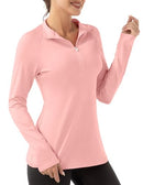 FKEEP WOMEN'S POLO SHIRTS LONG SLEEVE UPF 50+ SUN PROTECTION TENNIS GOLF - PINK - Brand New