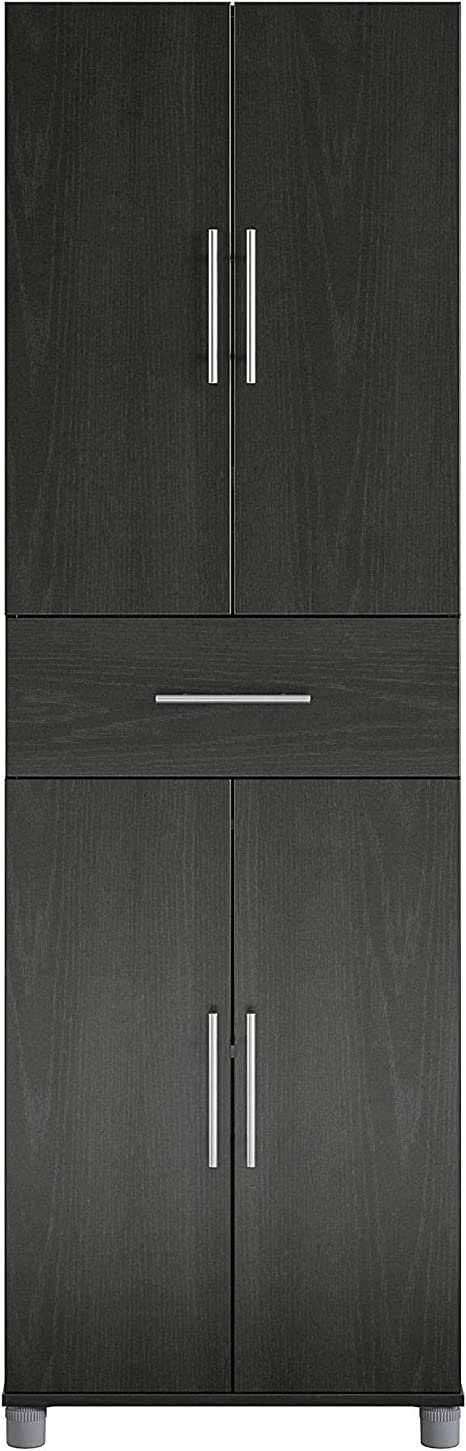 Ameriwood™ Home Camberly 4-Door/1-Drawer 24"W Storage Cabinet 8487335COM - Black Like New