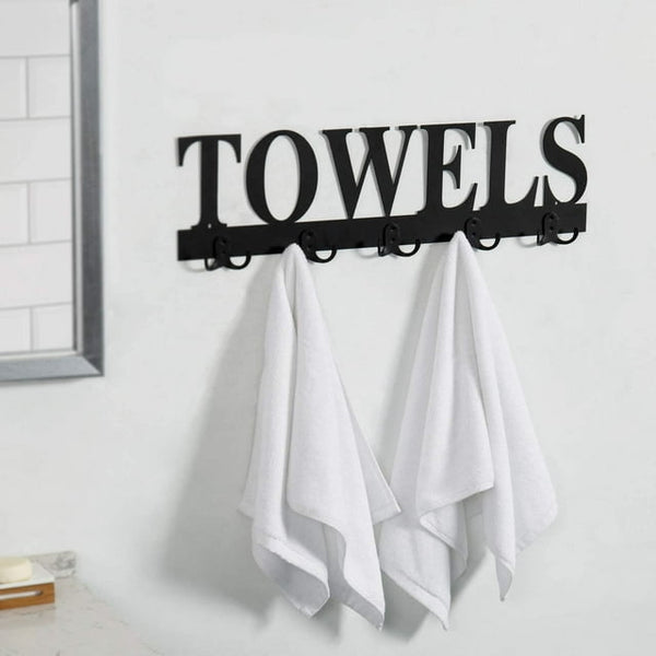 GENERIC 23.5 INCH BLACK METAL WALL MOUNTED TOWEL RACK - BLACK - Like New