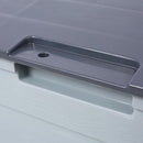 HEARTH AND HAVEN 75-GALLON OUTDOOR PLASTIC DECK BOX WITH BUILT-IN WHEELS - GRAY - Like New