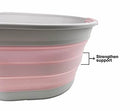 SAMMART 23L (6 Gallons) Collapsible Plastic Laundry Basket (Grey/Pale Pink) - Brand New