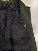 THEORY BOUCLÉ FAUX FUR COLLAR ZIP-UP COAT/JACKET - SIZE: MEN XL - OLIVE - Like New