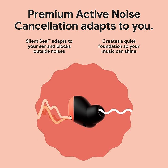Google Pixel Buds Pro Noise Canceling Earbuds Charging Case GA03203-US - Fog - Like New
