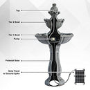 XBrand 36.2" 2-Tier Solar Water Fountain Freestanding Bird Bath - Gray - Brand New