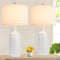 BRIGHTEVER CERAMIC TABLE LAMPS SET OF 2 YH-TL2371 - WHITE - Brand New