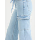 SOFIA BY SOFIA VERGARA MARGOT WIDE LEG HIGH RISE CARGO SIZE 4 - LIGHT INDIGO - Brand New