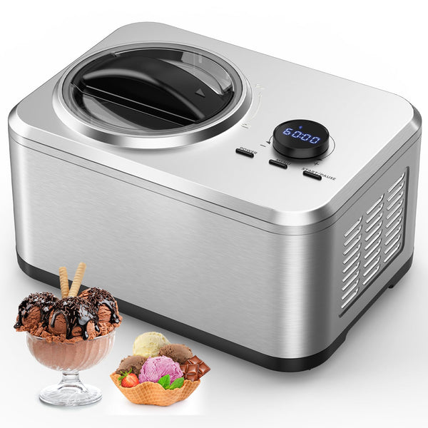 COWSAR IC3915SY 1.6 QUART ICE CREAM MAKER MACHINE - STAINLESS STEEL - Like New