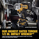 20V MAX XR Brushless 1/2 In High Torque Impact Wrench Tool Only DCF961B - Yellow Like New