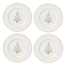 Lenox 897867 Federal Gold Tree Accent Plates, Service For 4, Christmas Dishes - Like New