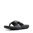 CLARKS WOMEN'S BREEZE SEA FLIP-FLOP SIZE 8 BLACK PATENT - Brand New