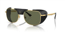 PERSOL MEN'S SUNGLASSES GOLD FRAME GREEN POLARIZED LENSES 55-20-145 1013-SZ-1149 - Like New