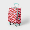 CAT & JACK KIDS' SOFTSIDE CARRY ON SPINNER SUITCASE - PINK CHECKERED - Like New