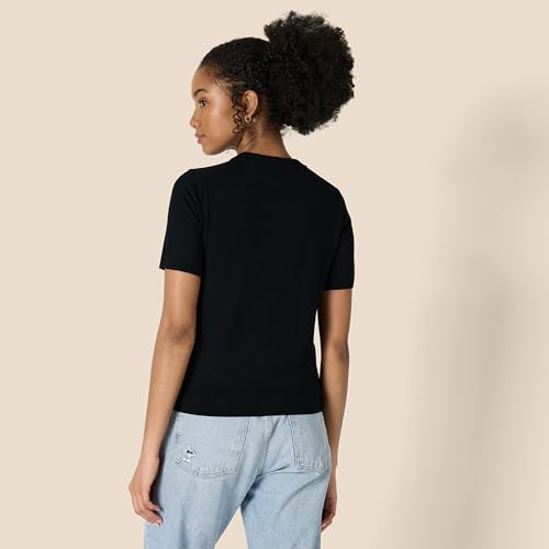 AMAZON ESSENTIALS WOMEN'S REGULAR-FIT SHORT SLEEVE PULLOVER SWEATER TOP -M - Brand New