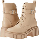 THE DROP WOMEN'S KOI LACE UP PLATFORM COMBAT BOOTS - SIZE: WOMEN 5.5 - SAND - Like New