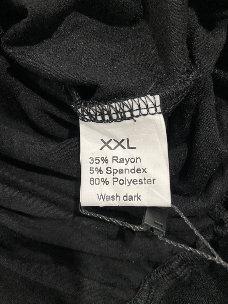 HUUEAY 2 PACK WOMEN'S PLUS SIZE CAPRI PANTS COTTON WIDE LEG CAPRIS - BLACK/NAVY - Brand New