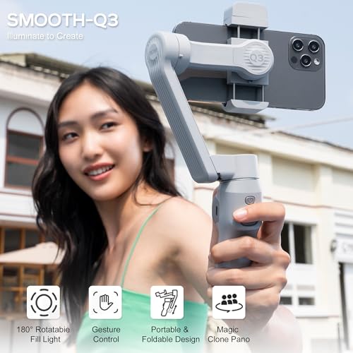 ZHIYUN SMOOTH Q3, 3-AXIS GIMBAL STABILIZER FOR SMARTPHONE SM113 - GRAY - Like New