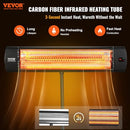 VEVOR INFRARED HEATER, 1500W, 3 SPEEDS & TIMER, 34"L, T13-GR15VDL - BLACK - Like New