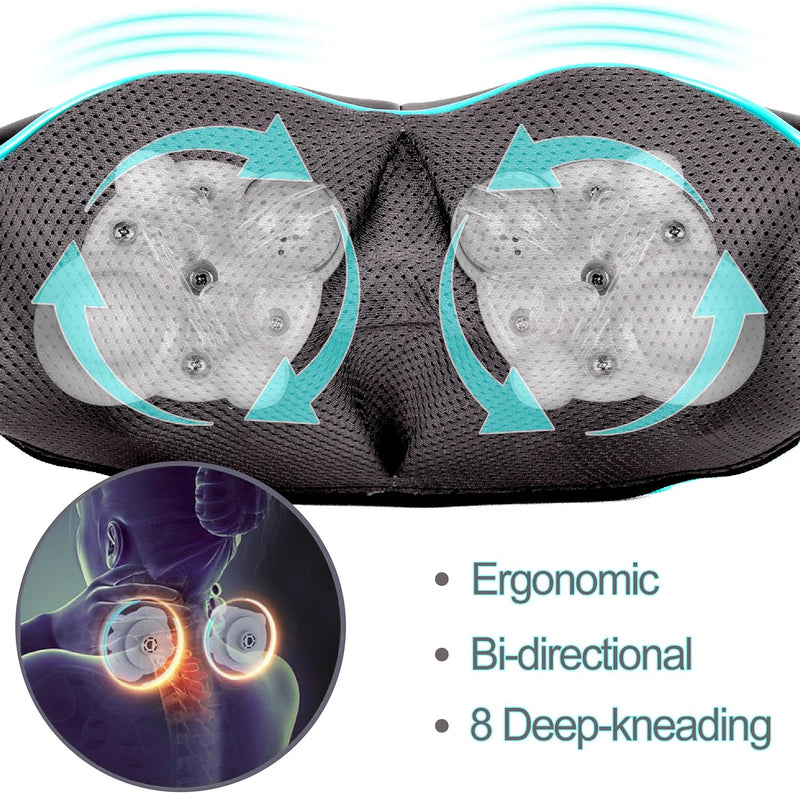 InvoSpa Shiatsu Neck and Back Massager with Heat JC-668 - BLUE/BLACK - Like New