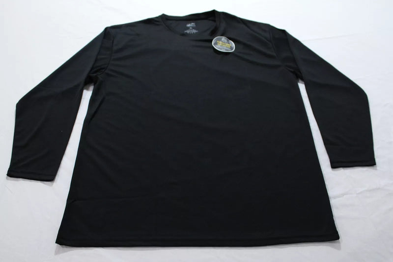 KICK START GEAR MEN'S LONG SLEEVE CREW NECK PERFORMANCE TEE - SIZE XL - BLACK - Brand New