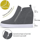 ATHLEFIT WOMEN'S HIDDEN WEDGE SNEAKERS PLATFORM WEDGIESNEAKERS SIZE 9 GRAY - Like New