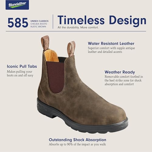 585 BLUNDSTONE CHELSEA BOOTS MEN 7 WOMEN 9 (AU/UK M6) - RUSTIC BROWN - Like New