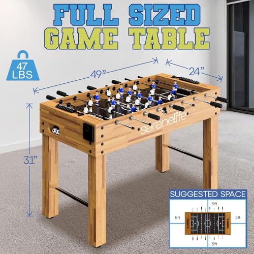 SERENELIFE FOOSBALL TABLE COMPETITION SIZED SET 2 BALLS 2 CUP HOLDERS - NATURAL - Like New