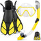 ZEEPORTE Mask Fin Snorkel Set, Size ML/XL 9-13 - BLACK/YELLOW - Like New