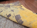 MOTINI Abstract Area Rug 5x7 Brown Gold Grey Yellow Geometric Distressed - Brand New