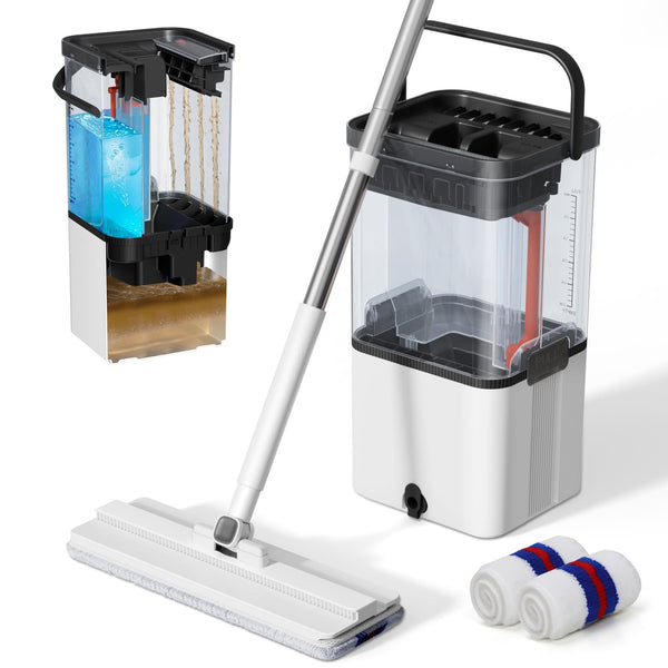 MIDYB MOP AND BUCKET SET,MOP, WRINGER SET,AUTOMATIC SEPARATES DIRTY - WHITE - Like New