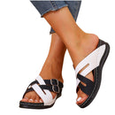 WMTOKK WOMEN'S SLIPPERS CASUAL FASHION NEW WEDGE HEEL SANDALS - SIZE: 9 - WHITE - Like New